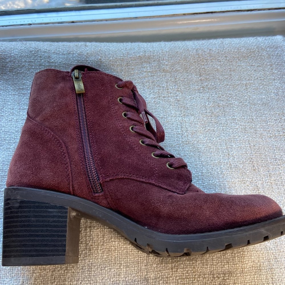 Bjorndal Sasha red suede leather combat boot, size 6 - Picture 3 of 5